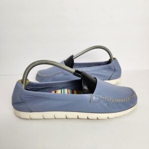SAS Womens Size 9M Periwinkle Slip On Leather Comfort Lightweight Flex Loafers